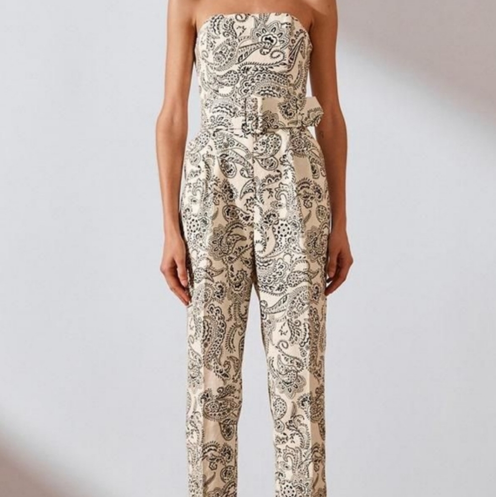 Shona Joy NWT Zella Linen Bustier Jumpsuit